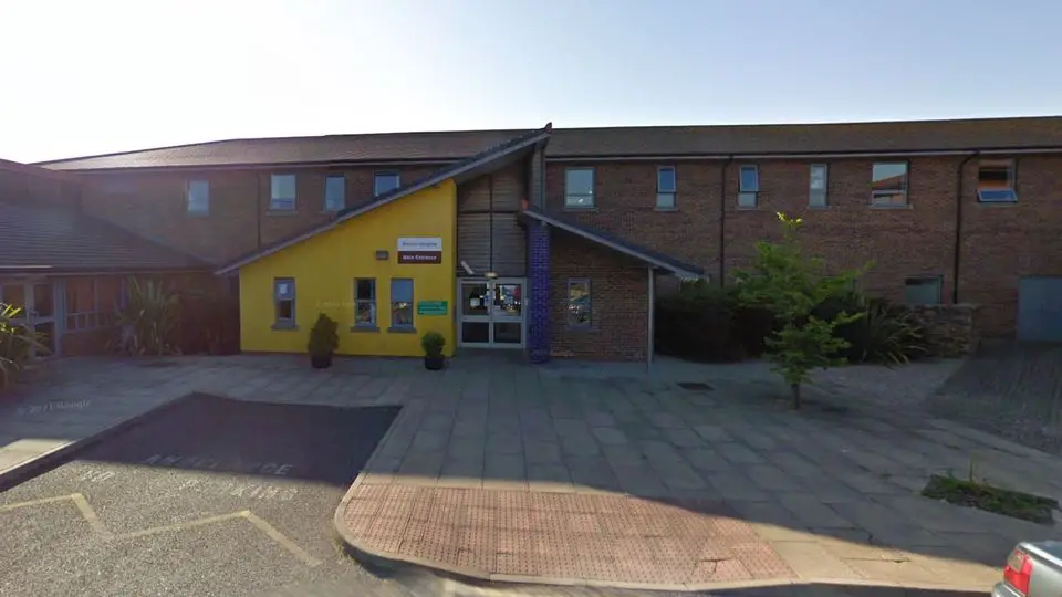 Bodmin Community Hospital - Minor Injuries Unit entrance and building exterior. Located in Bodmin, Cornwall.